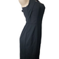 Black dress on a mannequin against a white background
