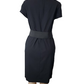 Black dress on a mannequin with a white background