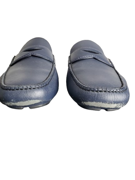 prada blue men loafers slip on