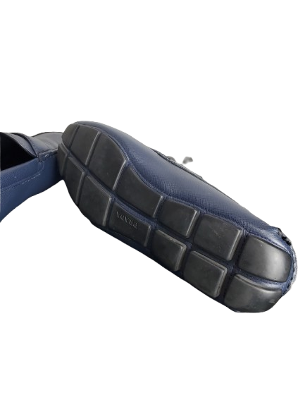 prada blue men loafers