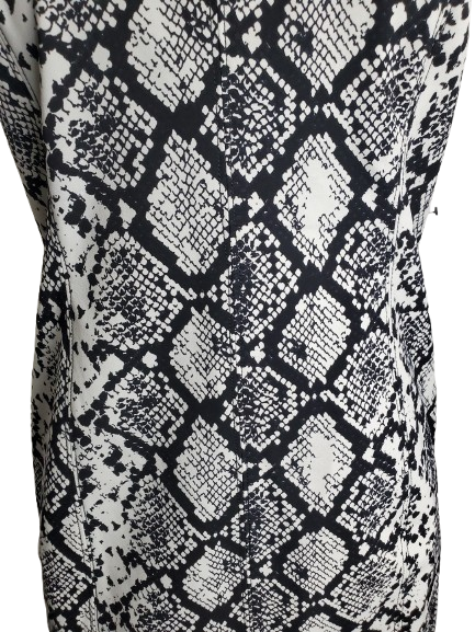 Close-up of a black and white snake print pattern