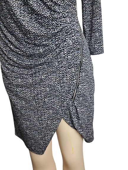 Black and white patterned dress on a white background