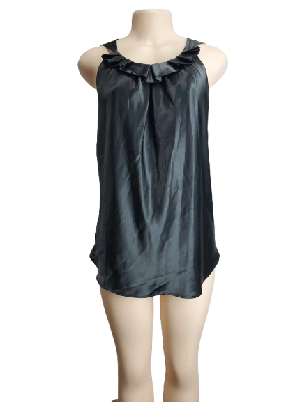 black pullover satin look tank top by ny&c