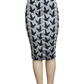Pencil skirt with bird pattern on a white background