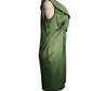 Green dress on a mannequin against a white background