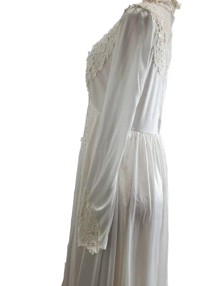 White lace dress on a white background