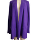 Purple cardigan on a mannequin against a white background