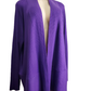 Purple cardigan on a mannequin against a white background