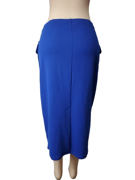 Blue skirt on a mannequin against a white background