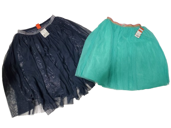 Navy and teal shorts on a white background