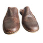 Pair of brown leather shoes on a white background