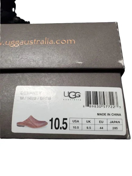 UGG Australia shoe box with size label and website address