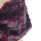 Purple fur shrug worn by a person on a white background