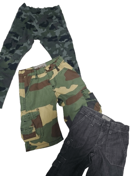 Lot of 3 kid boys cargo shorts and pant size 5