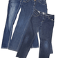 Pair of blue jeans on a white background