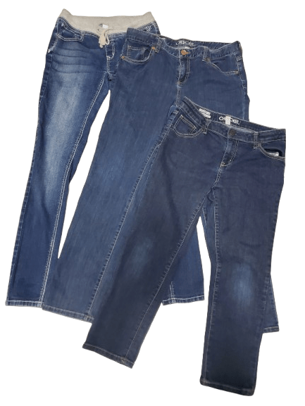 Pair of blue jeans on a white background