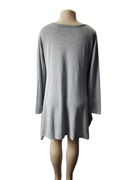 Gray top on a mannequin against a white background