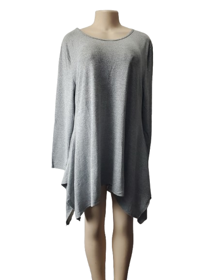 Gray sweater on a mannequin against a white background