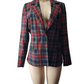 Plaid blazer on a mannequin against a white background