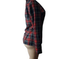 Plaid blazer on a mannequin against a white background