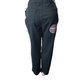 black pants on a mannequin with 'AMANDA' branding on a white background