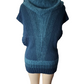 Blue knitted vest on a mannequin against a white background