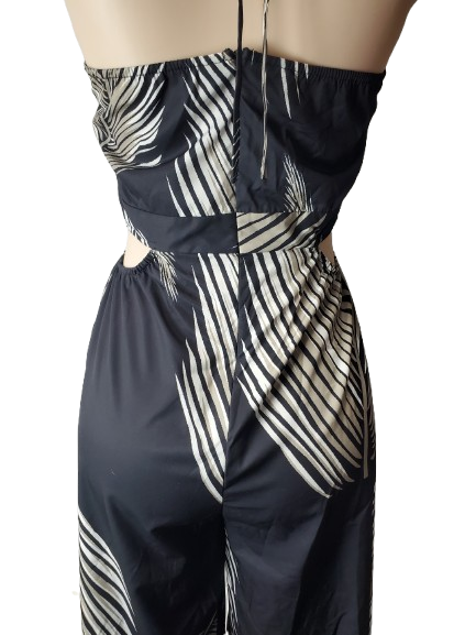 Black and white striped outfit on a white background