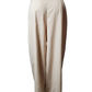 Beige wide-leg pants on a mannequin against a white background
