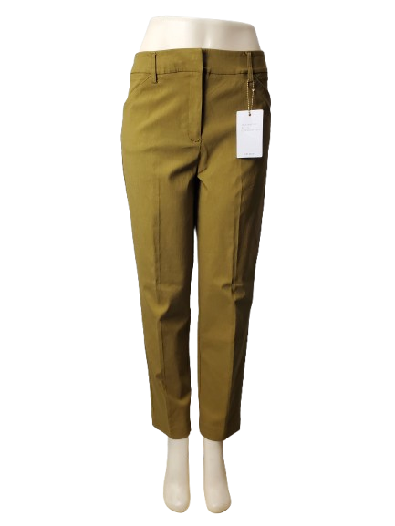 bronze pants on a mannequin with a white background