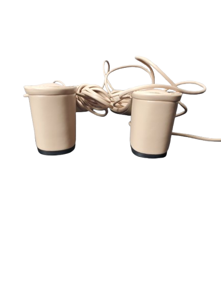 beige strappy tie up sandals