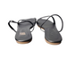 Pair of black sandals on a white background
