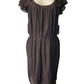 Brown dress on a mannequin against a white background