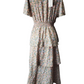 Floral dress on a mannequin with a white background