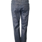 Dark blue patterned pants on a white background