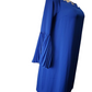 Blue dress on a mannequin against a white background