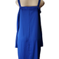 Blue dress on a mannequin against a white background