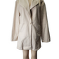Beige coat on a mannequin against a white background