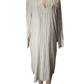 Striped dress on a mannequin against a white background