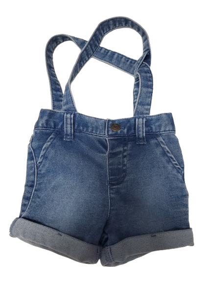 Blue denim short jumper on a white background