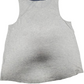 Gray sleeveless top with a collar on a white background