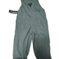 Green bib overalls with a visible brand label on a white background