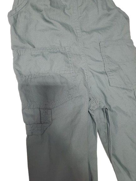 Gray cargo pants on a white background