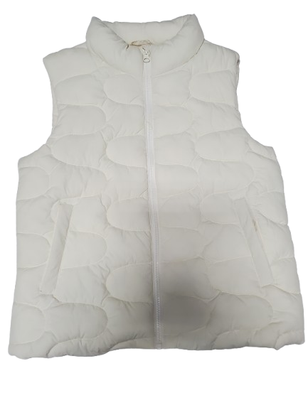White quilted vest on a white background