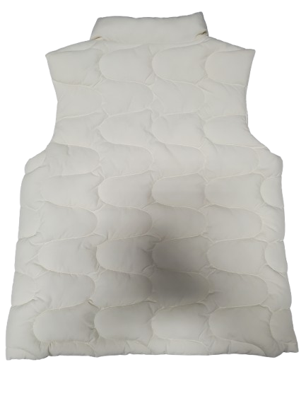White quilted vest on a white background
