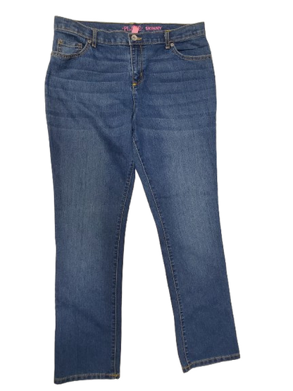 Pair of blue jeans on a white background