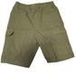 Pair of green shorts on a white background