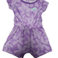 Purple athletic shorts with white geometric pattern on a white background