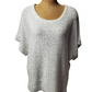 Loose-fitting gray sweater on a mannequin against a white background