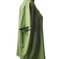 Green shirt on a mannequin against a white background