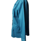 Blue jacket on a mannequin against a white background
